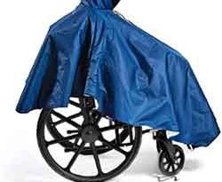 Chubasquero para sillas de ruedas. Accesorio de movilidad para sillas de ruedas.