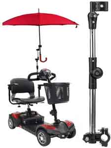 Soporte de paraguas en silla de ruedas. Accesorios de movilidad para sillas de ruedas.